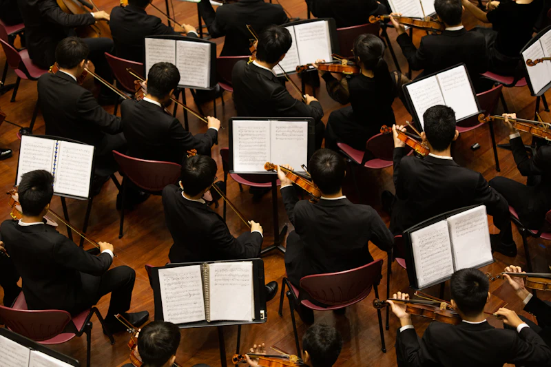 Ein Orchester beim Konzert